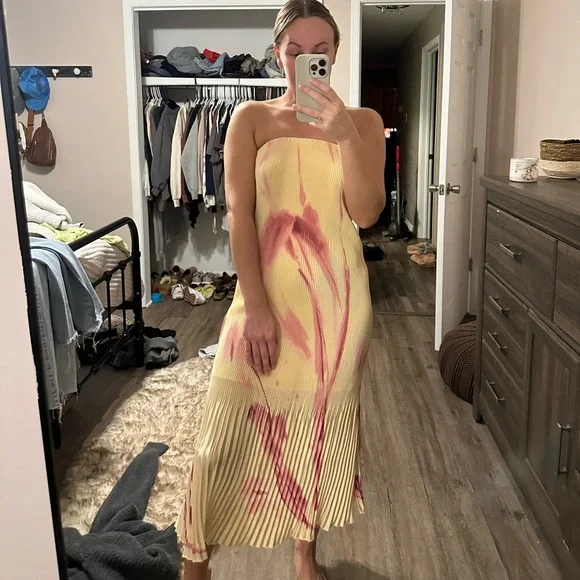 Abercrombie & Fitch Strapless Dress in Yellow and Purple - Picture 2 of 3